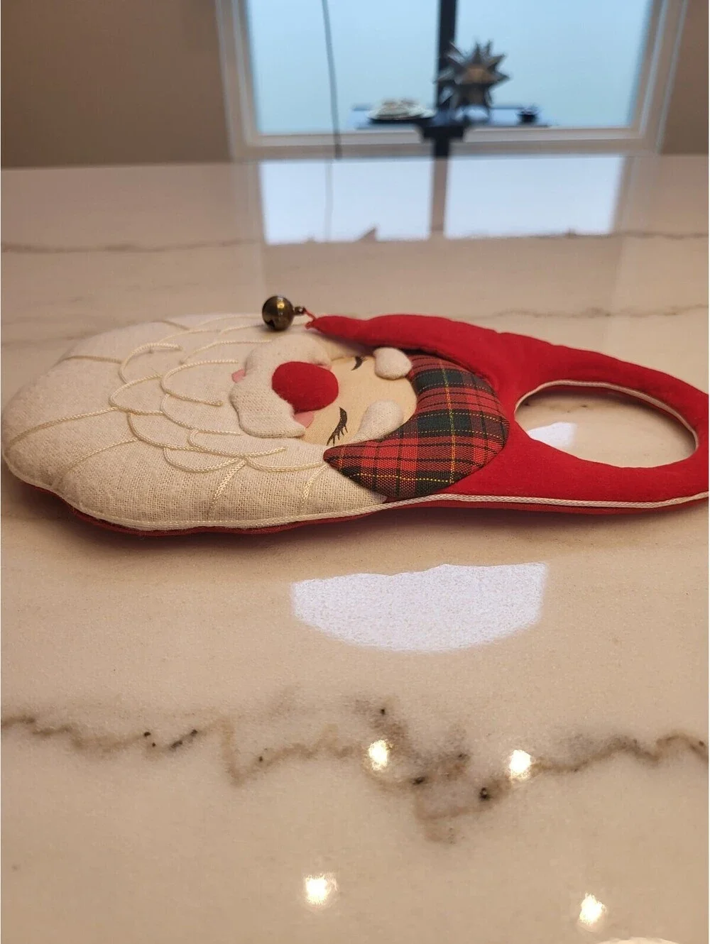 Vintage Santa Claus Door Knob Cover Hanger Excellent Cond. Christmas Decoration